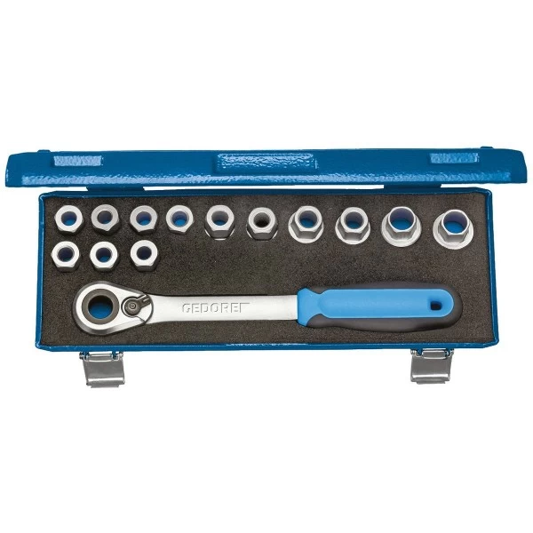 Gedore 19 SKU-20 Steckschlüssel-Satz 1/2", 14-teilig, 10-24 Mm, 2521563 1 Gedore 19 SKU-20 Steckschlüssel-Satz 1/2", 14-teilig, 10-24 Mm, 2521563